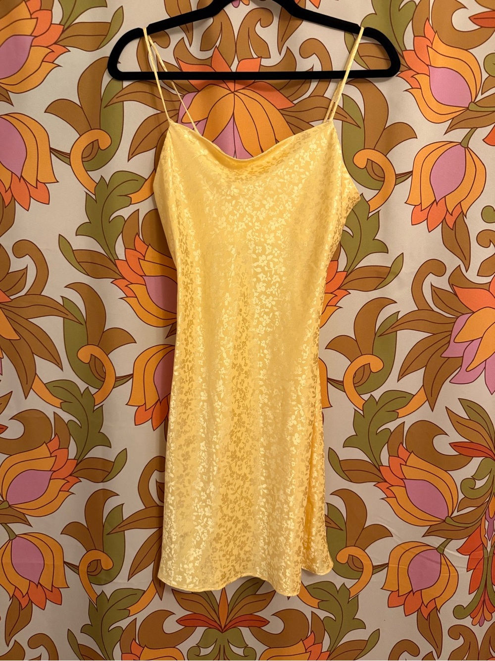 Altar'd State Yellow Satin Slip Dress